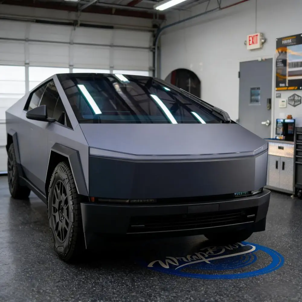 

For Tesla Cybertruck 2025 DIY PPF Percut Paint Protection Film PVC Color Change Satin Competition Blue Anti-Scratch Vinyl Wrap