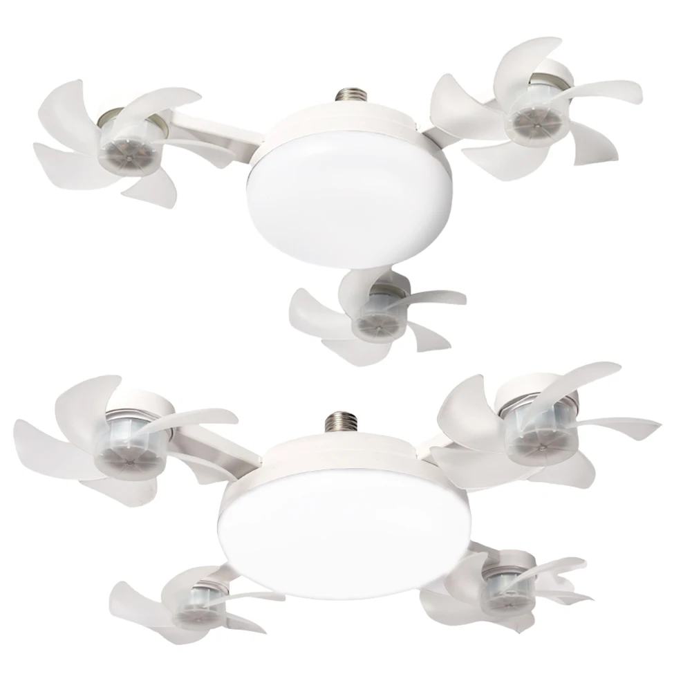 

2 In 1 Hanging Fan with LED Lantern E27 Universal Dimming Drone Fan Silent Ceiling Drone Fan for Dining Room Bedroom Living Room