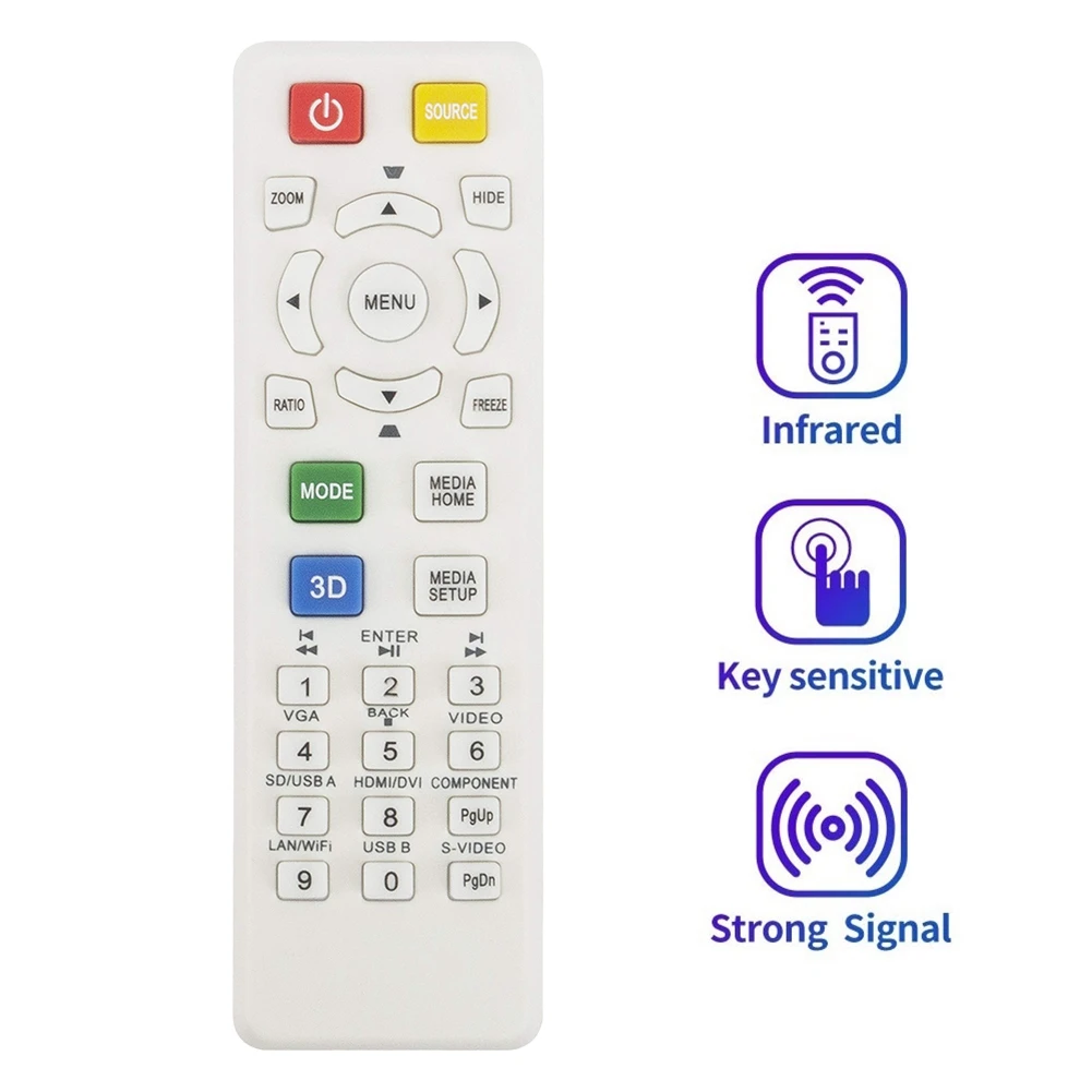 Replace Remote Control for Projector X115 X125H X135WH H6517ABD D602 D622DE145F EV-S62 HE-801K V31S X124PH X134PWH