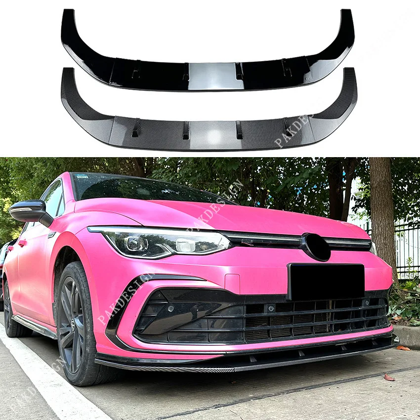 3-częściowy przedni zderzak samochodowy Splitter Lip Spoiler Body Kit do Volkswagen Golf 8 MK 8 Golf MK8 GTI Rline 2020 2021 2022 2023 2024