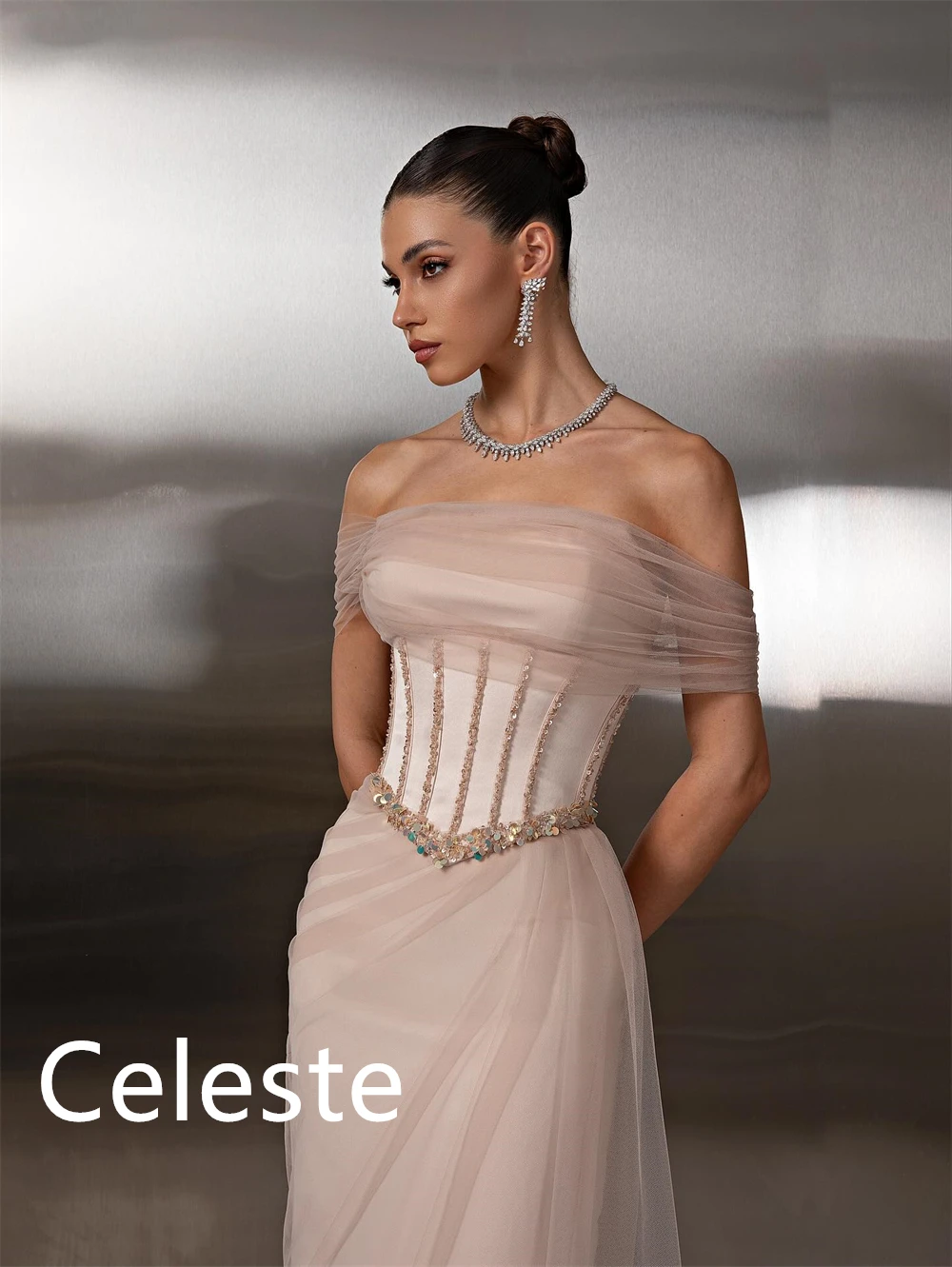 Maßgeschneiderte Temperament-Tüll-Abendkleider, modische schulterfreie Abiballkleider, hochwertige Kleider für besondere Anlässe