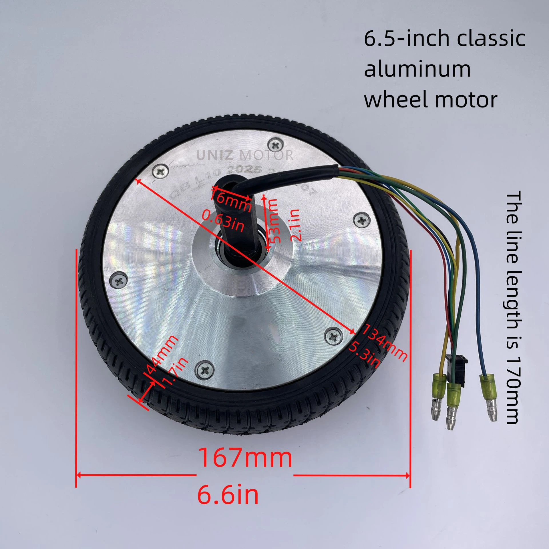 Imagem -05 - Motor de Cubo de Roda de Carro Torcido Polegadas 6.5 Polegadas 36v 350w Eixo Único com Pneus de Núcleo Sólido Acessórios para Carro Elétrico