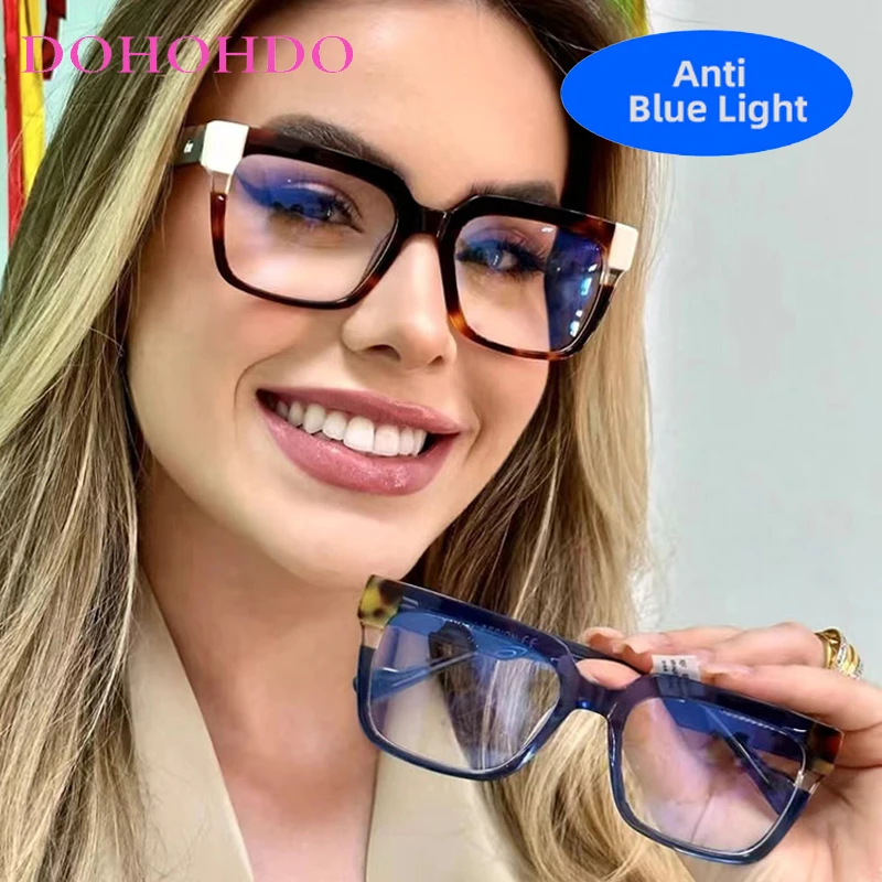 

DOHOHDO 2024 New Vintage Anti Blue Light Cat Eye Sexy Ladies Glasses Women Luxury Brand Designer Trend Myopia Eyewear Frame Lady