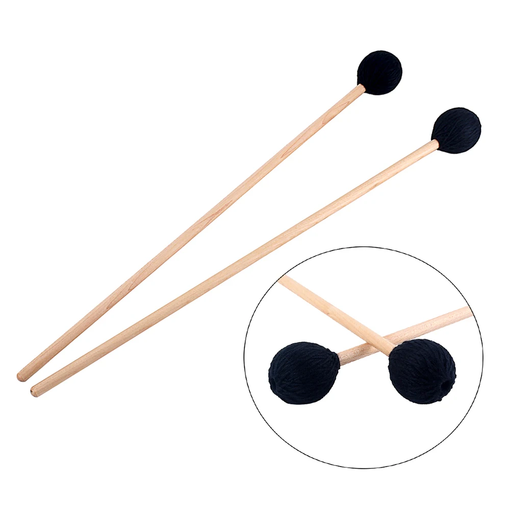 

2Pcs Wool Head Drum Mallet Round Bass Wool Felt Head Drum Mallet Percussion Instrument Wooden Core NonYellowing Music