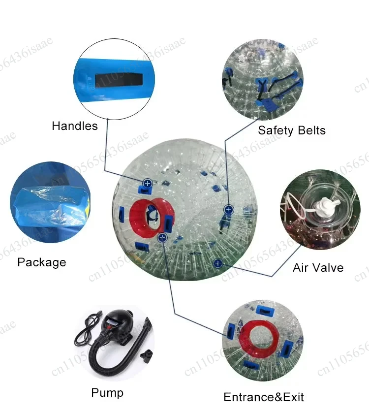 2.5m Human Hamster Zorb Ball, 0.8mm PVC Inflatable Zorb Ball for Outdoor Game