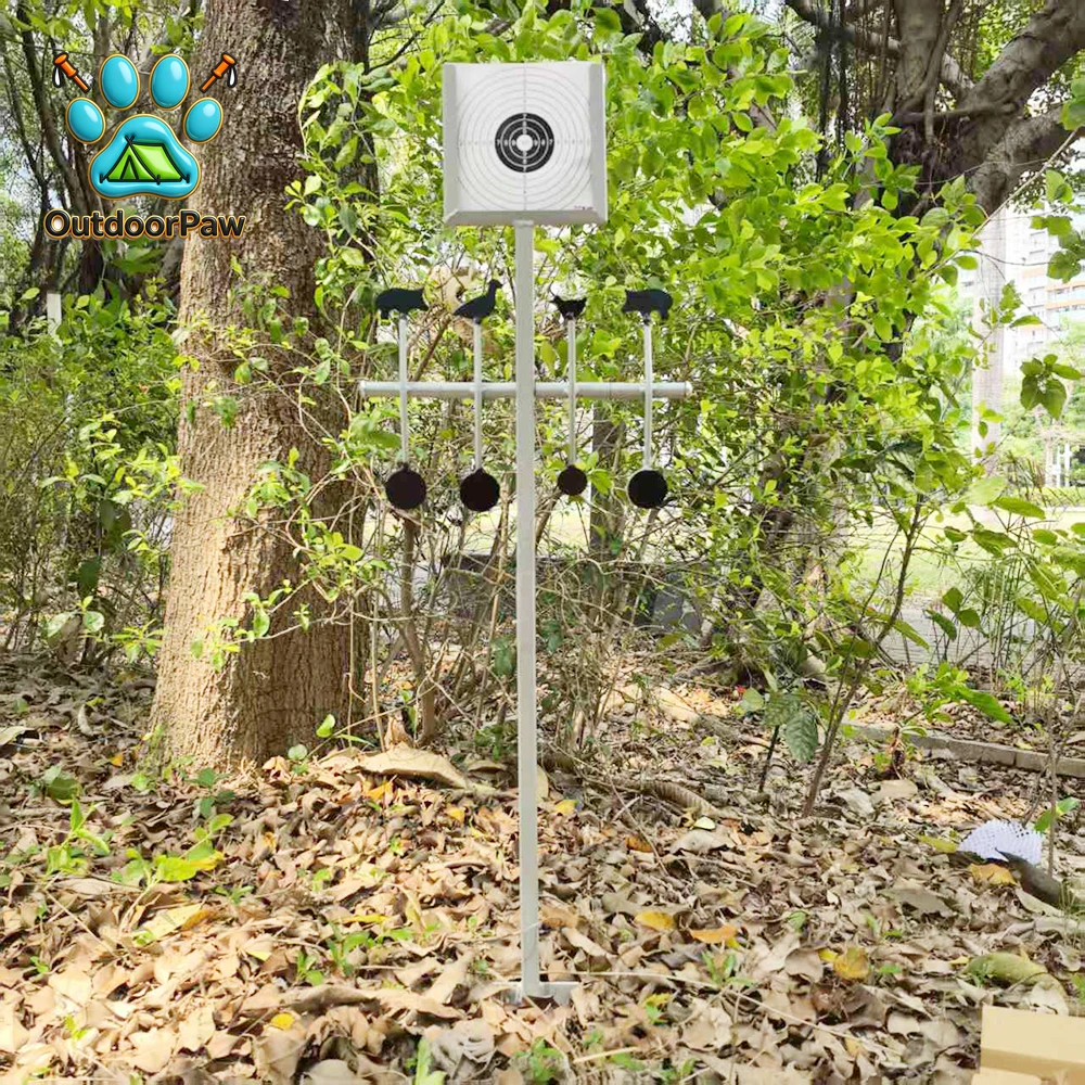 Air Gun Small Caliber Spinner Target & 14cm Paper Target Holder Multipurpose Shooting Target with 20 Pcs Paper Target.