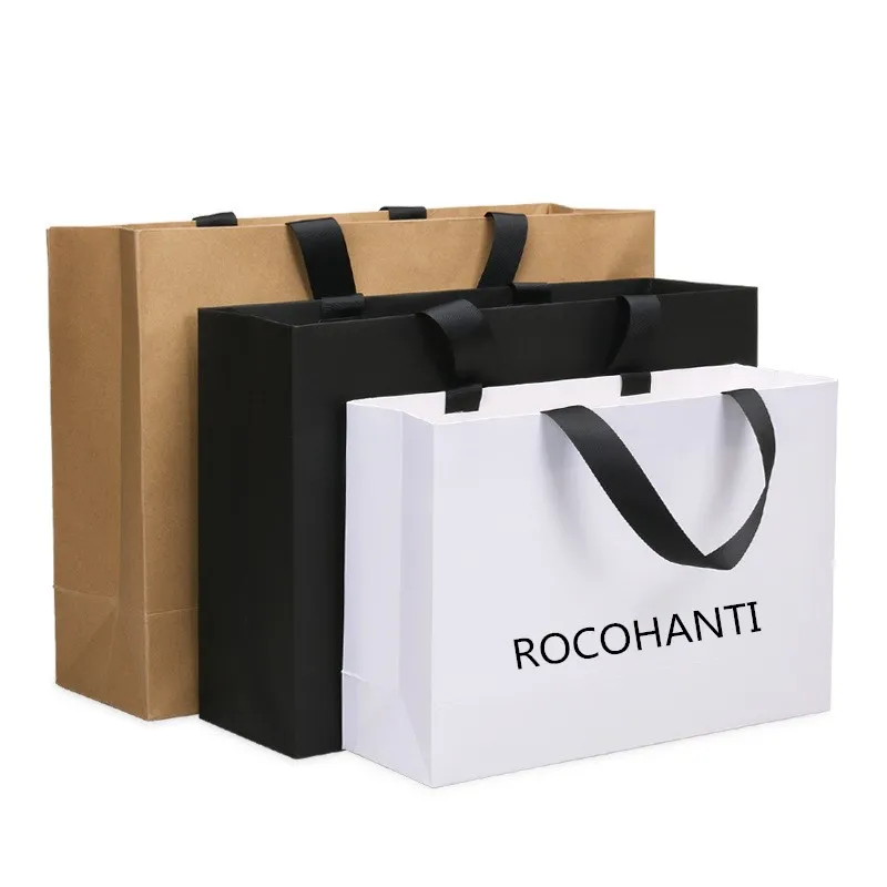 Imagem -02 - Manipulado tipo Black Craft Paper Gift Bolsa Bolsas de Compras de Publicidade Comercial com Seu Próprio Logotipo Custom Impresso 100 Pcs