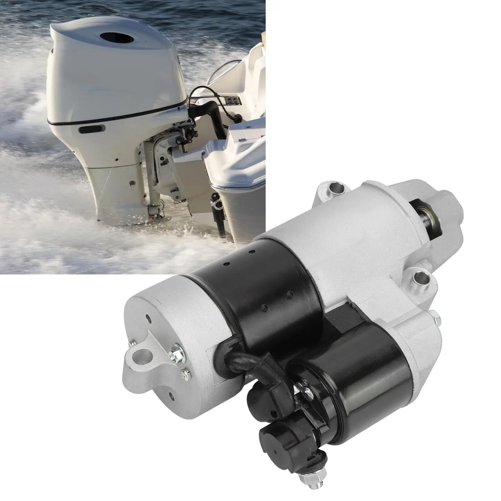 Outboard Starter Motor 6EM‑81800‑00 6EM‑81800‑01 9T Boat Marine Engine Starter for Outboard 75HP 90HP 115HP Assembly