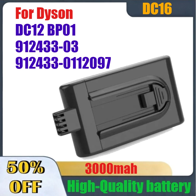 

3000mAh High-Performance DC16 Li-ion Rechargeable Battery for Dyson DC12 BP01 912433-03 912433-0112097 Replacement Battery Parts