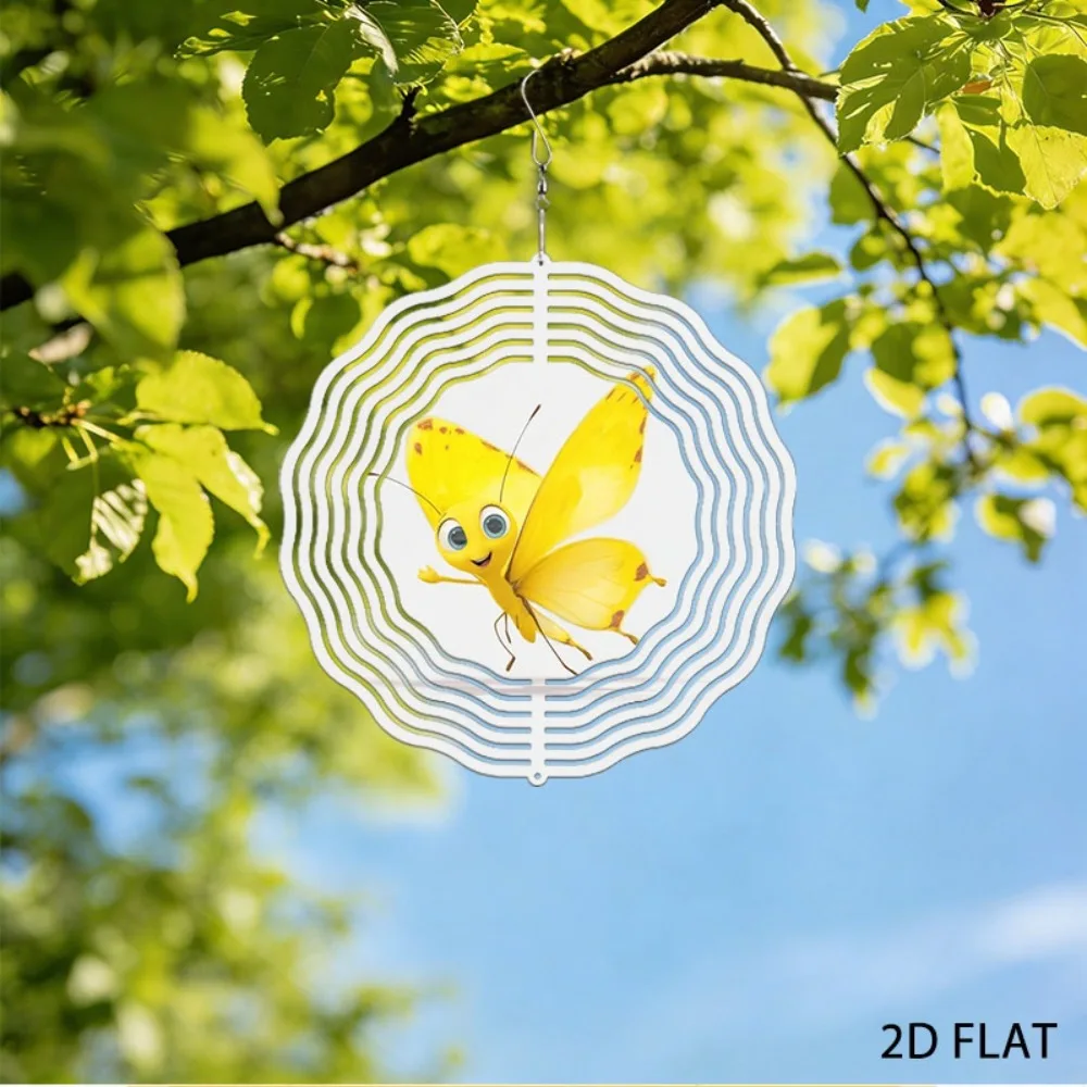 

Butterfly Yellow Iron Wind Chimes Outdoor Garden Decor Patio Art Pleasant Sound
