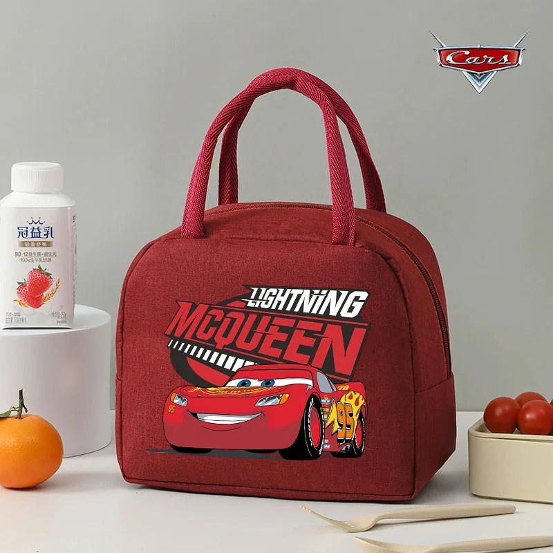 

New Lightning McQueen Lunch Bags Car Anime Figures Lunch Box Large Capacity Food Insulation Bag Trendy Handheld Picnic Bags Gift