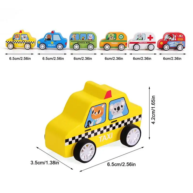 Pull Back Toy Car Vehicle Set Truck Model 6pcs Pull Back Car Toys Kids Interactive Toy Push And Go Car Toys Pretend Play Car For