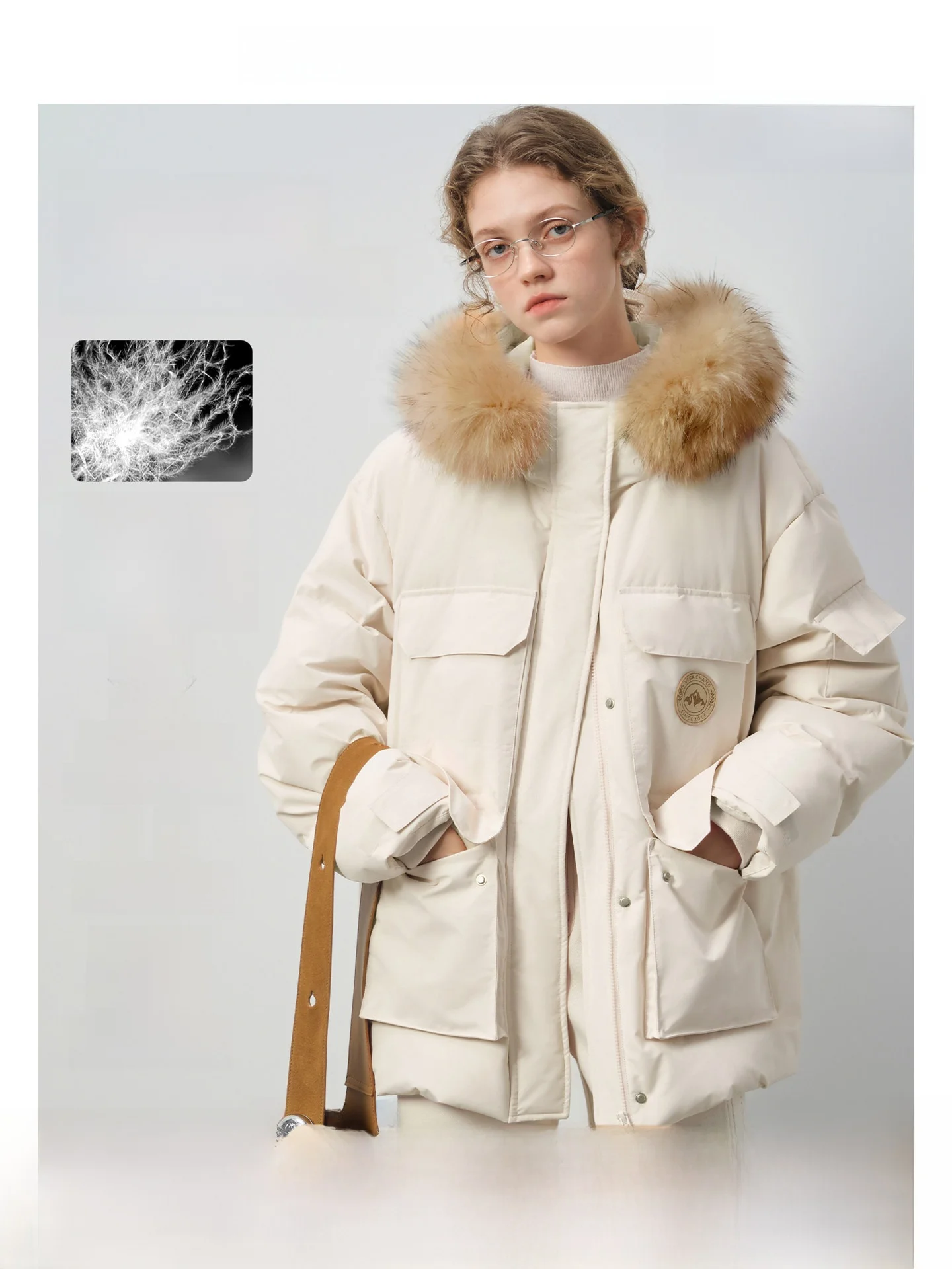 

Женская пуховая куртка Vega Chang с воротником из натурального меха, ветрозащитная, теплая, для поездок на работу, с наполнителем DuPont Du, ветровка