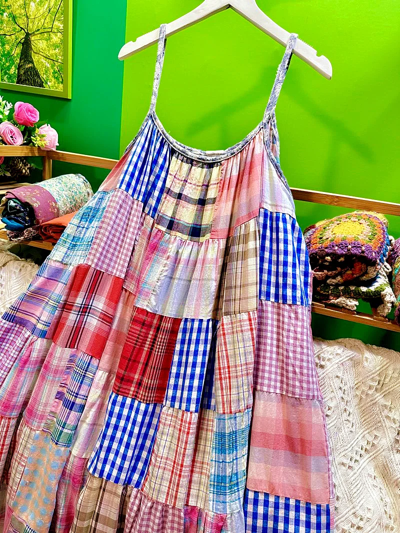 فستان هيبي الغجر طويل ، حزام سباغيتي ، تقسم الترتان ، تنورة منقوشة ، شاطئ ، خمر ، ريترو ، إيبيزا ، ملابس الشارع الأنيقة