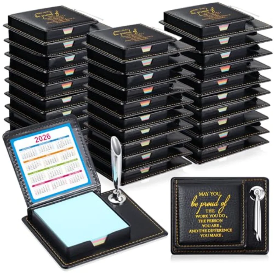 

Набор подарочных держателей для стикеров с надписями благодарности, оптовая продажа, вдохновляющие держатели для стикеров, коробка для заметок из искусственной кожи с календарем