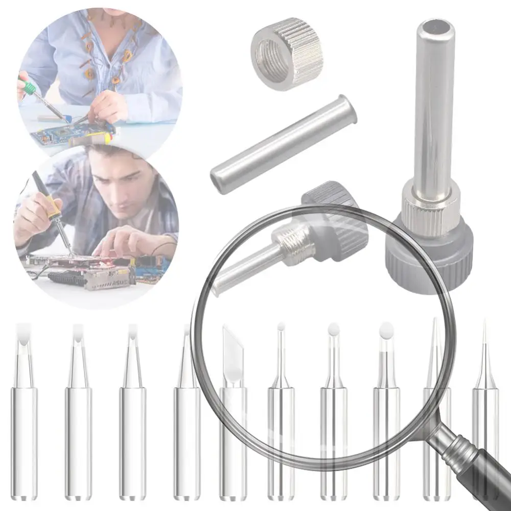 

1-3Set Soldering Iron Tips with Welding Sleeve 900M Lead-Free Replaceable Soldering Tip Welding Tips Head for Soldering Station