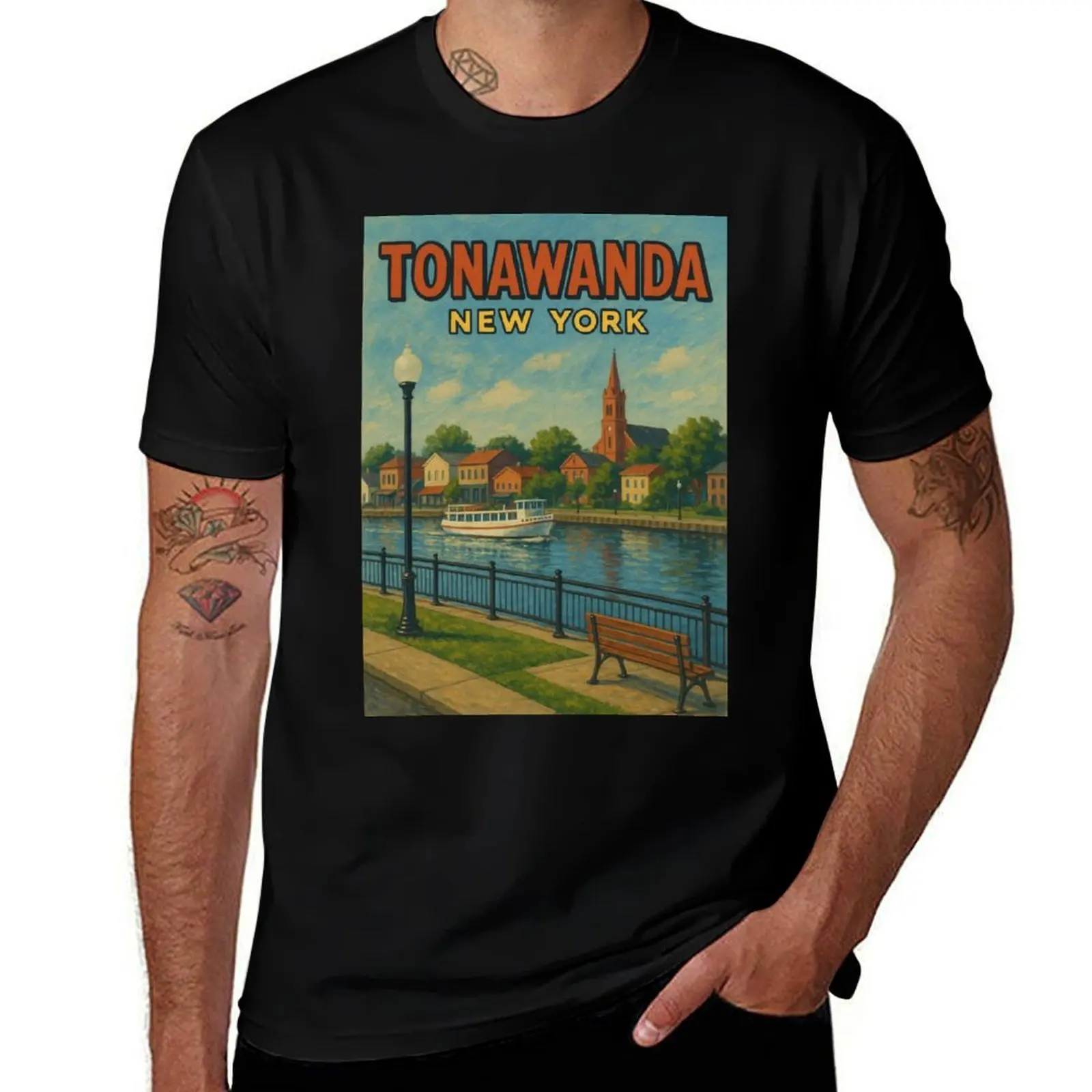 

Tonawanda New York Riverside Church View T-Shirt tees kawaii clothes Blouse sublime mens designer clothes