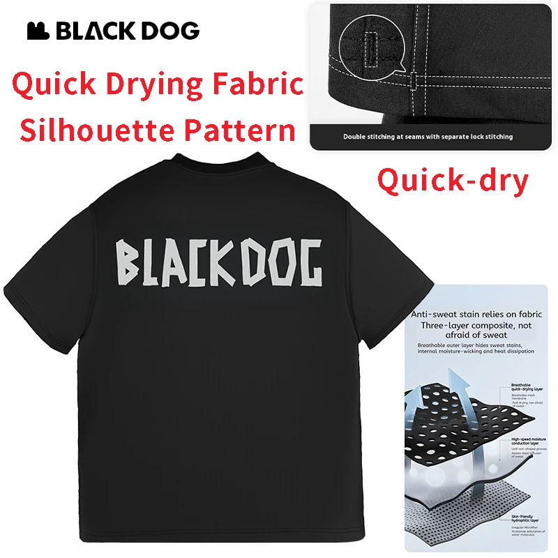 

Naturehike BLACKDOG Silhouette T-Shirt Moisture Absorbing Quick Drying Fabric Anti Deformation Elastic Thread Collar Three-Dimen