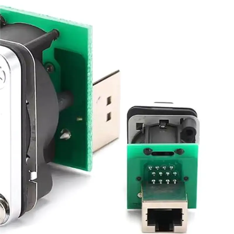 AB33-Cat6 Shielded Rj45 Dual Port Panel Ne8fdp Rj45 Connector For LED Screen Stage AV POE Data Installation