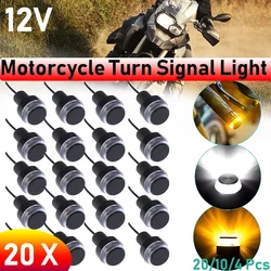 20/10 Pcs 12V LED Motorcycle Handlebar End Turn Signal Light Universal Indicator Flasher Handle Bar Blinker Side Marker Lamp