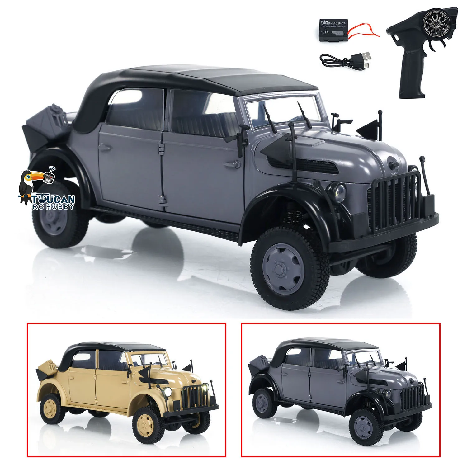 Toys for Boys 1/18 HG 4x4 RC Command Vehicles 4WD Radio Control Off-road Car Sound Light Painted Finished Model TH23880