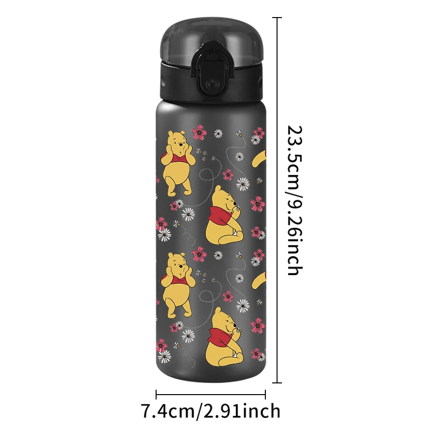 1pc disney winnie the pooh flores padrão 26oz garrafa de água de plástico esportes ao ar livre copo de água aniversário/regresso a casa presente
