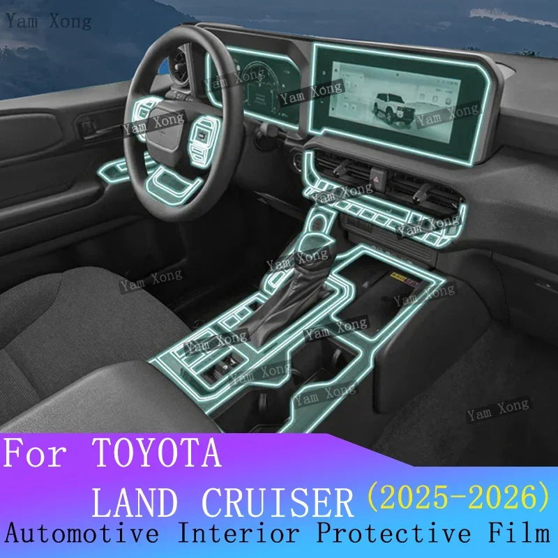 

Car Interior TPU Protective Film For TOYOTA LAND CRUISER 2025 2026 Navigation Screen Center Console Transparent Repair Sticker