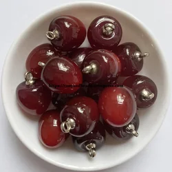 (1 Lot = 10pcs )Cherry Shape Dark Red Acrylic Small Pendant Charm Beads Size 15x20mm For Jewelry Making DIY