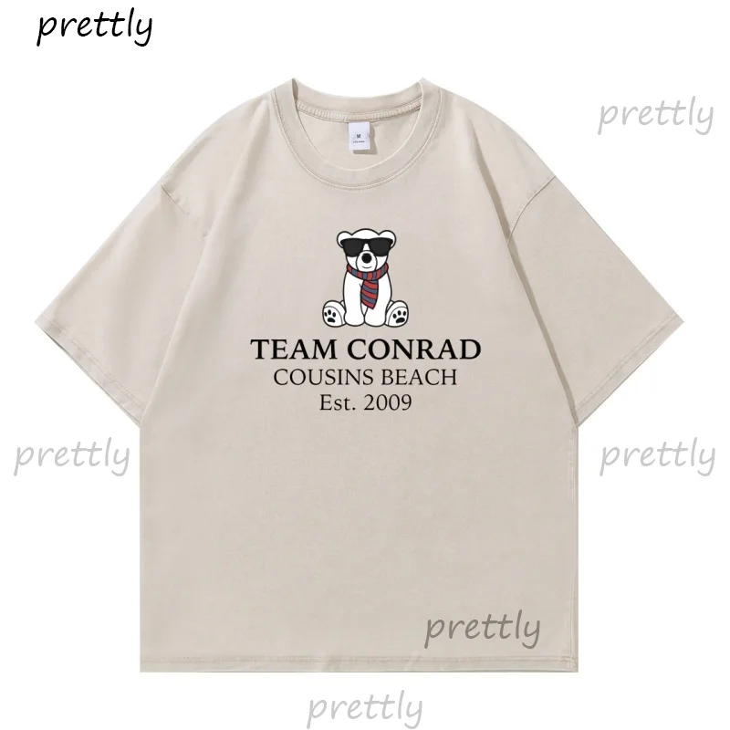 

Футболка Team Conrad 2009, эксклюзивная футболка с рисунком Acid Washed, забавные футболки с рисунком мятного медведя, женская одежда ConradTeam