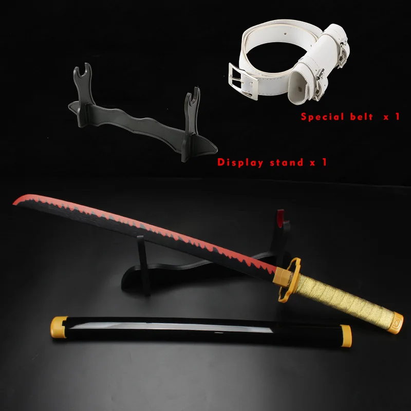 애니메이션 귀멸의 칼날 카타나 장식용 수집품 선물 코스프레 검 (벨트 & 스탠드 포함)