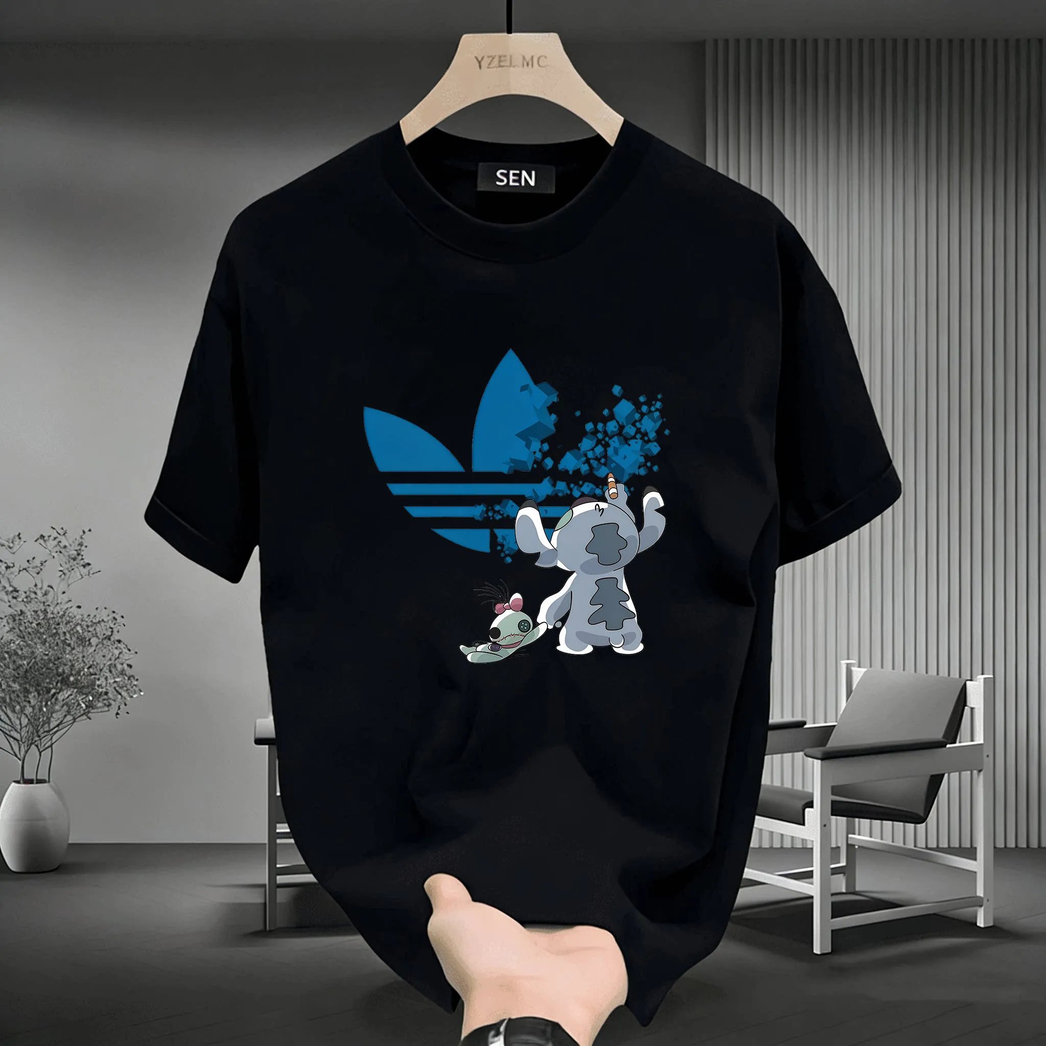 2026 Summer Men's and Women's Universal Casual Loose Print Round-neck Short-sleeved T-shirt High-end Street Fashion Trend Brand