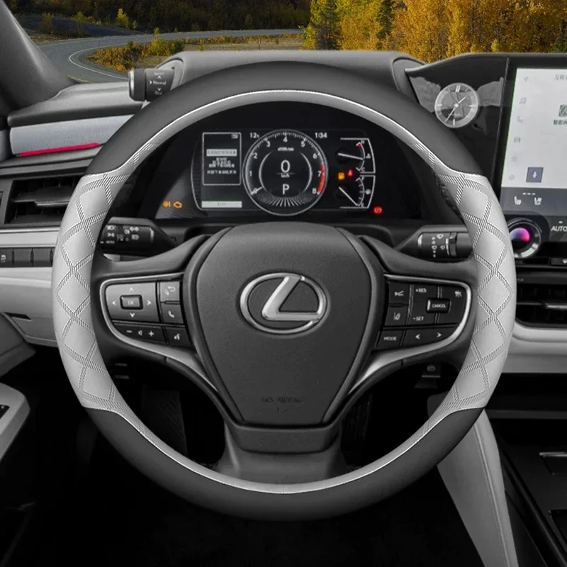 For Lexus Two-tone Leather Car Steering Wheel Cover for IS ES RX NX ES200 ES300h ES350h RX350 RX500h NX350h NX450h Accessories