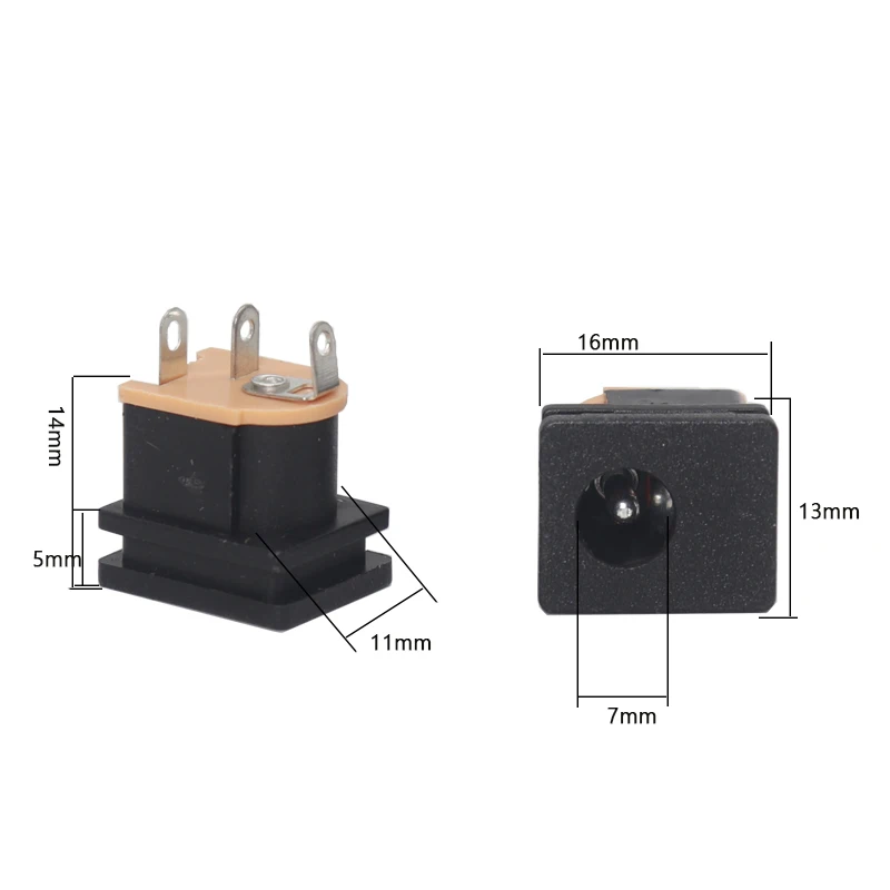【30-5PCS】DC Power Socket DC-015 Jack 5.5X2.5MM  5.5X2.1MM Square Panel Mounting 5.5*2.1 mm DC Socket Connector DC015