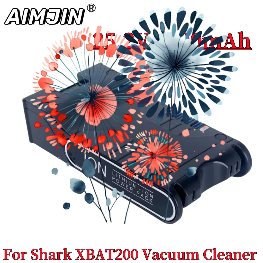 

6000mAh 25.2V lithium-ion vacuum cleaner battery, For Shark XBAT200 ION Rocket IONFlex and IONFlex Cordless Vacuums Battery