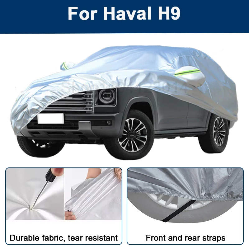 

Всесезонный чехол для автомобиля Haval H9 с отражающими полосами, водонепроницаемый, снегозащитный, пылезащитный, с защитой от УФ-излучения, автоаксессуары