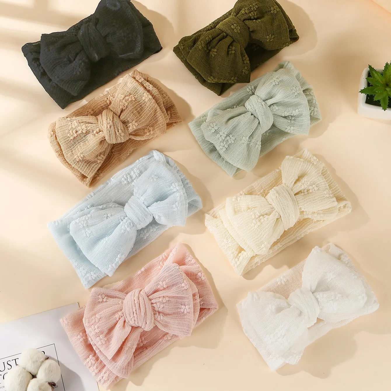 Baby Girl Bows Headband Newborn Turban Hole Hairband Lace Accessory Kids HairBand Outdoor Summer Toddler children HeadWrap