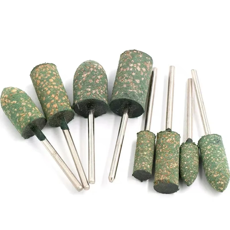 5Pcs 3mm Shank Shaft Mounted Rubber Abrasive Grinding Head 3/4/5/6/8/10/12/22/25mm for Mold Polishing Rotary Power Tools