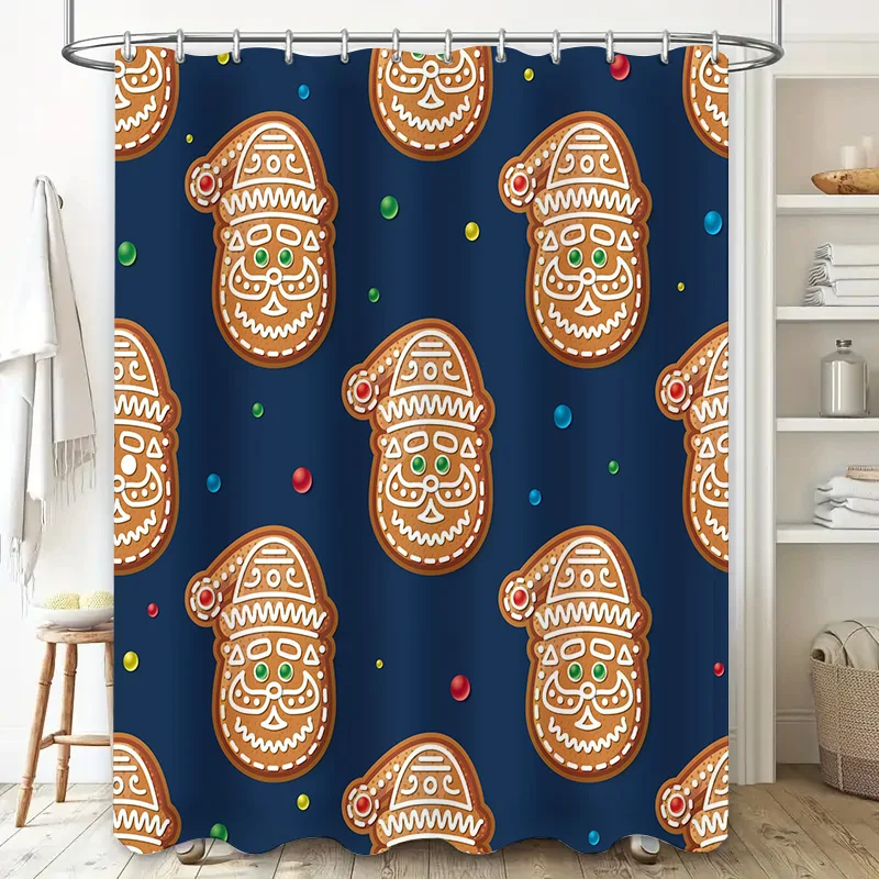 Christmas Gingerbread Man Shower Curtain Festive Decor for Your Bathroom!