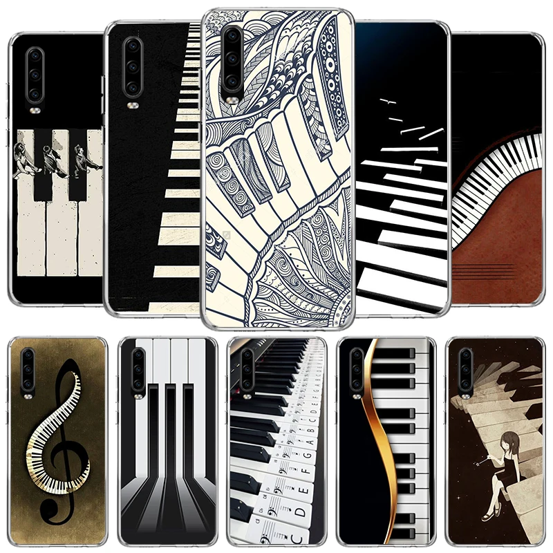 Music Piano Keyboard Cover Phone Case For Huawei P40 P30 P20 P10 Lite Mate 20 10 Pro P Smart Z Y5 Y6 Y7 Y9S Soft Fundas Shell