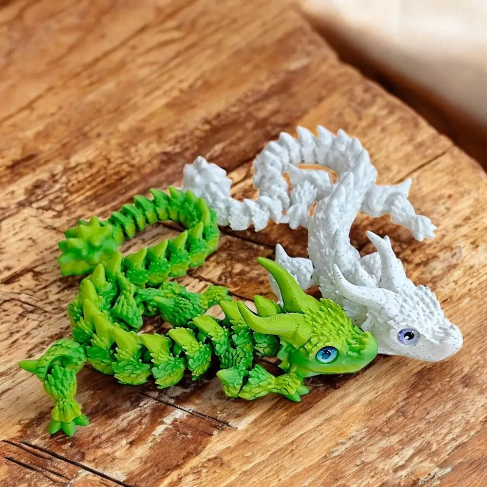 

Simulated Eye 3D Printed Dragon All-in-one Molding Chinese Dragon 3D Printed Diceratops Dragon Rotatable Poseable Joints