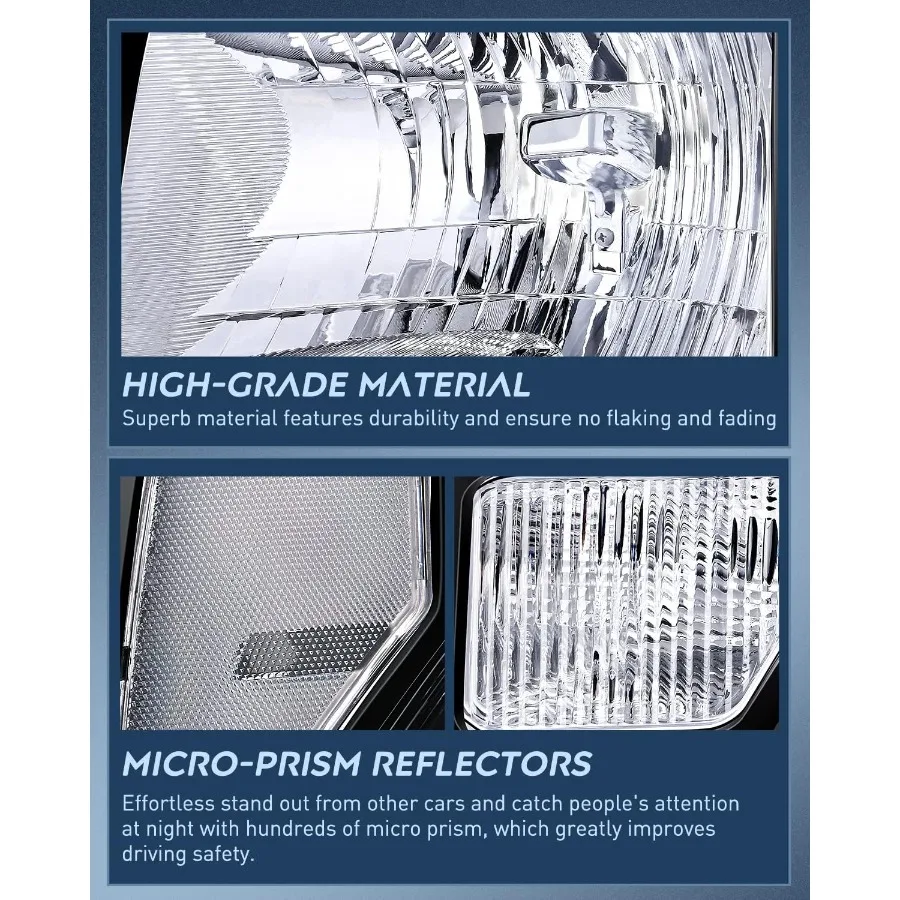 20092014 F150 مجموعة مصابيح أمامية مع غطاء أسود وعدسة زاوية واضحة للسائق والراكب الجانب استبدال كشافات Ki