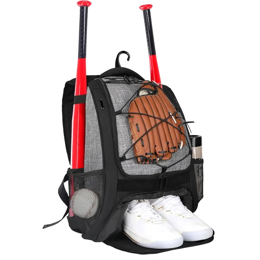 

New Bat Helmet Holders Baseball Bag Large Capacity Shoe Compartment Softball Backpack Ventilated Water-Resistant Bat Bag