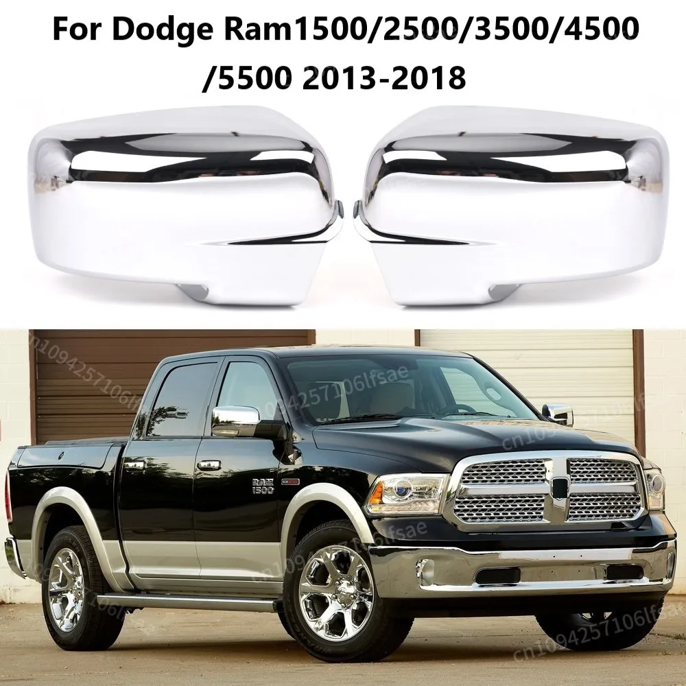 

Left Right Chrome Black Car Rear Mirror Cover Shell Cap Housing Replacement For Dodge Ram 1500 2013-2018 68096199AF 68096198AH