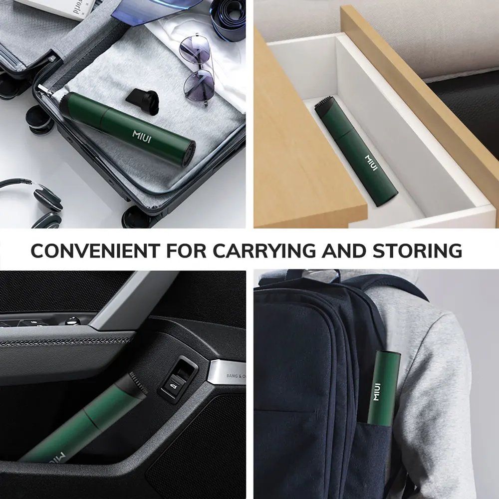 MIUI Aspirapolvere per laptop senza fili Aspirapolvere per auto portatile ricaricabile tramite USB Mini & Cool Model-X (lega di alluminio)