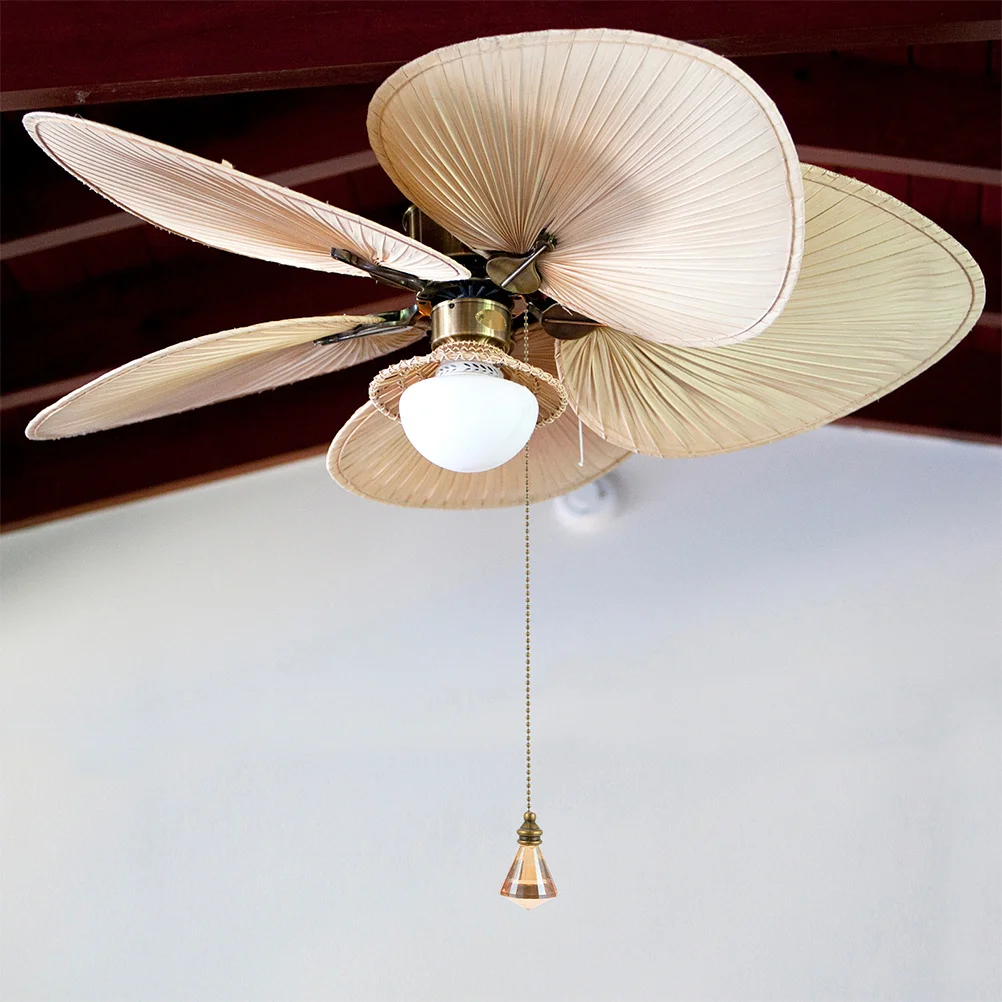 

2Pcs Ceiling Fan Pull Chain Decorative Crystal Glass Copper Long-Lasting Pull Extender Lamp Light Pulling Chains Smooth Bead