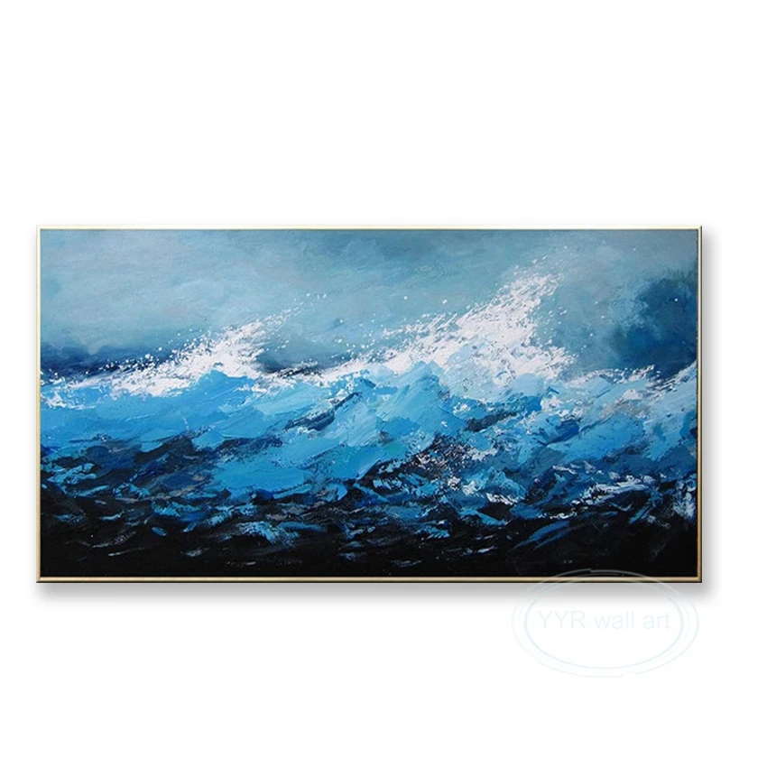 Waves Rolling  Natural Landscape Oil Painting Handmade Oil Painting  Home  Decoration For  Living Room Dining Room Bedroom Mural