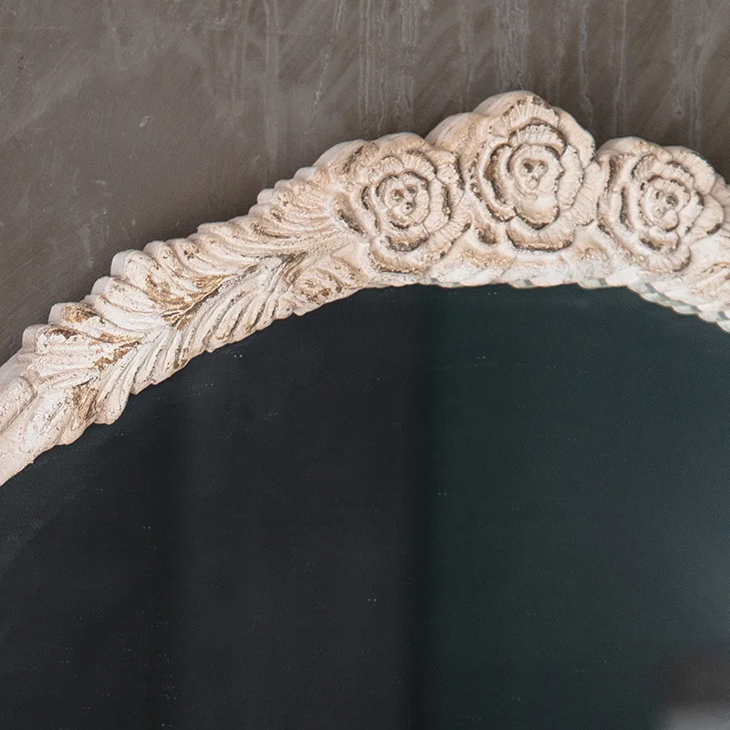 Rétro vieux miroir de sol loft chambre raccord en bois massif corps complet meubles d'accueil miroir décoratif