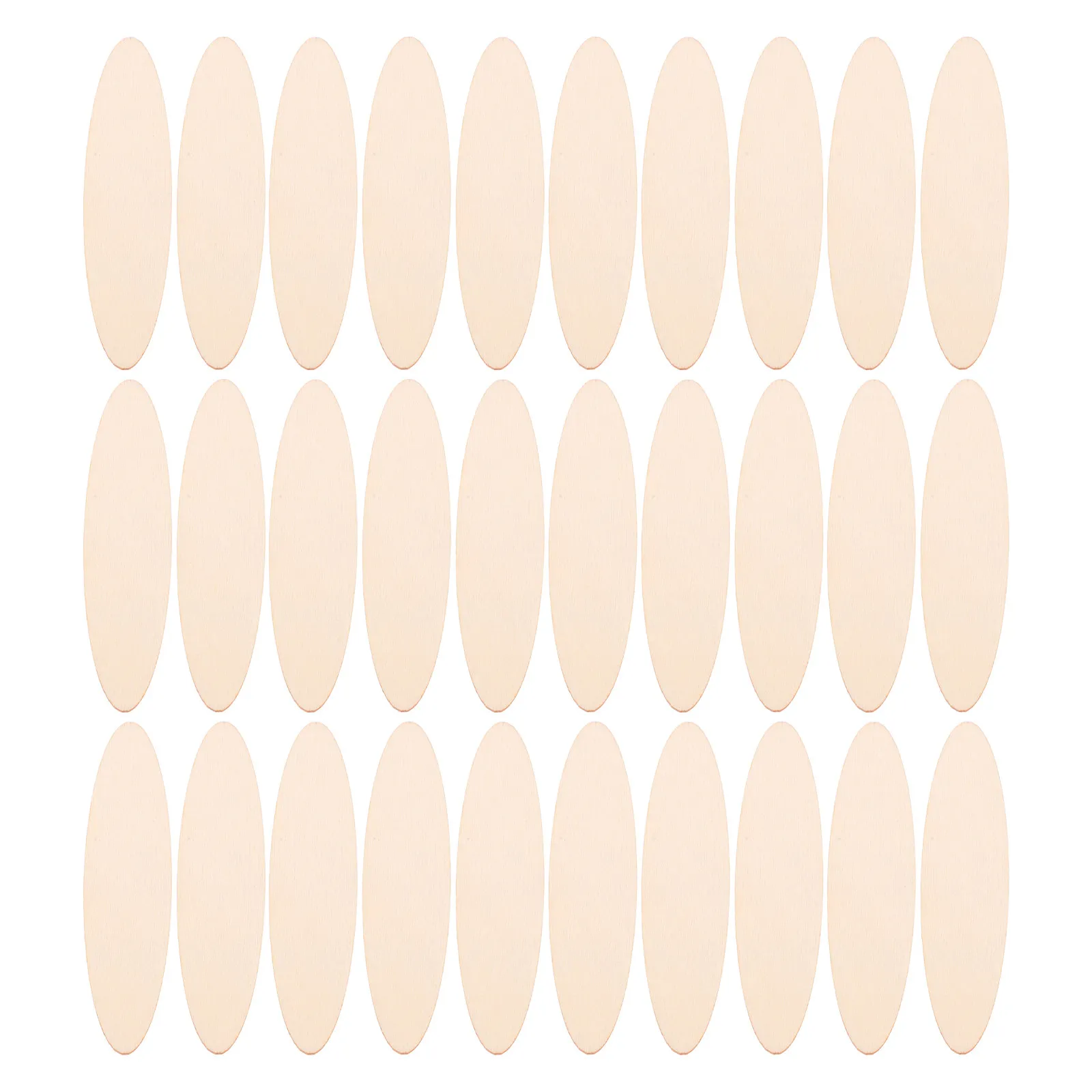 30Pcs Oval Wooden Chips Unfinished Wood Craft Pieces for DIY Projects Teaching and Student Activities
