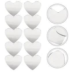 20 Mini Pcs Alloy Mirror Portable Makeup Small Heart Shape Unfinished delicate Pocket for DIY Art Craft Screen Standing