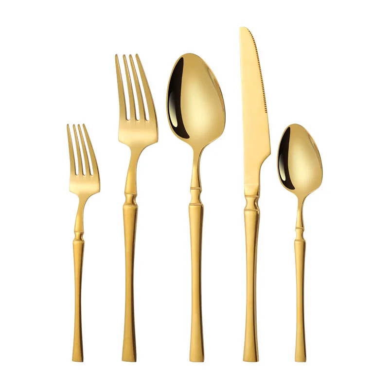 

30pcs Bright Gold Stainless Steel Dinnerware Set Tableware Flatware Knife Tea Fork Coffee Spoon Dishwasher Safe Dinner Cutlery